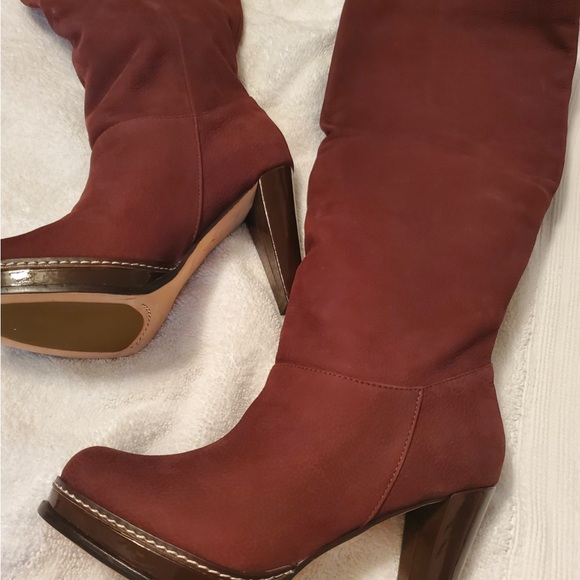 Cole Haan Nola slouch high boots in Chestnut 7.5B - Picture 1 of 3